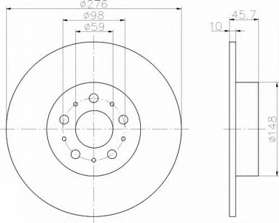 HELLA 8dd355108731 -  Тормозной диск