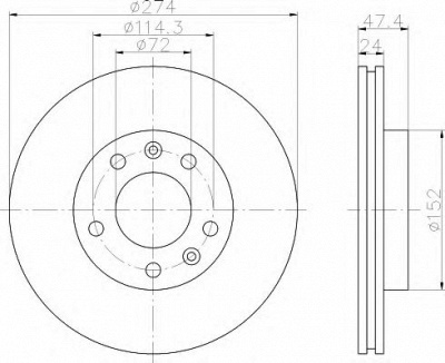 HELLA 8dd355108751 -  Тормозной диск