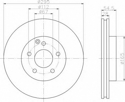 HELLA 8dd355108801 -  Тормозной диск