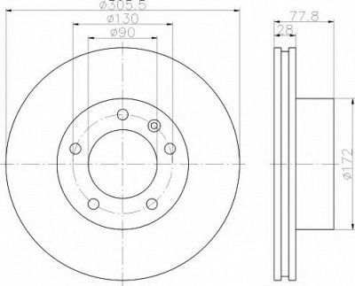 HELLA 8dd355108931 -  Тормозной диск