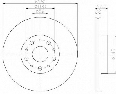 HELLA 8dd355109031 -  Тормозной диск
