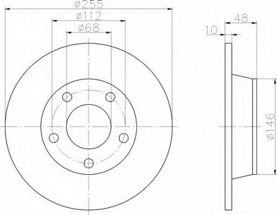 HELLA 8dd355109091 -  Тормозной диск