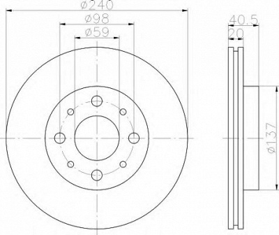 HELLA 8dd355109121 -  Тормозной диск