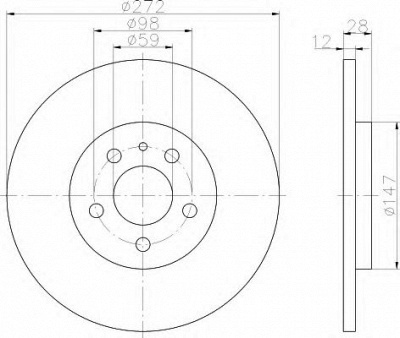 HELLA 8dd355109151 -  Тормозной диск