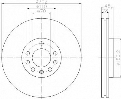 HELLA 8dd355109171 -  Тормозной диск