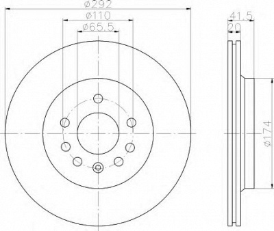 HELLA 8dd355109191 -  Тормозной диск