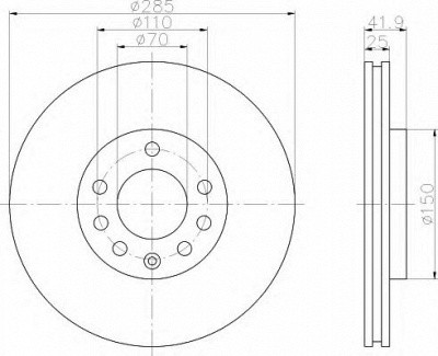 HELLA 8dd355109241 -  Тормозной диск