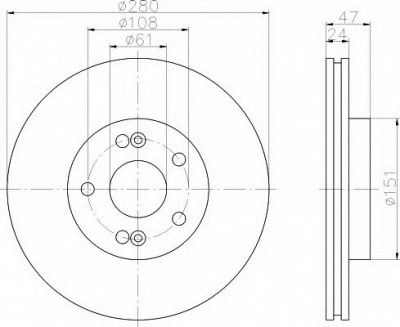HELLA 8dd355109281 -  Тормозной диск