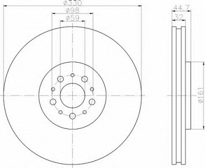 HELLA 8dd355109381 -  Тормозной диск