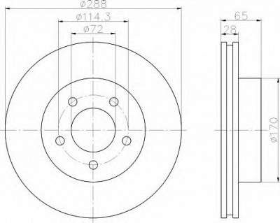 HELLA 8dd355109391 -  Тормозной диск