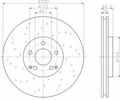 HELLA 8dd355109411 -  Тормозной диск