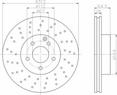 HELLA 8dd355109451 -  Тормозной диск