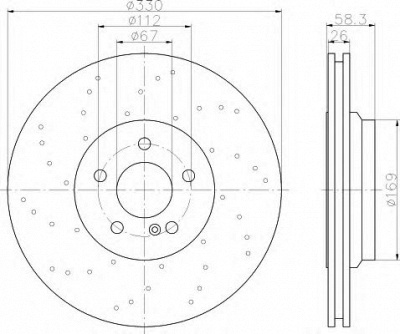 HELLA 8dd355109501 -  Тормозной диск