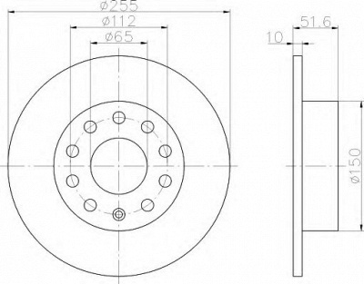 HELLA 8dd355109601 -  Тормозной диск