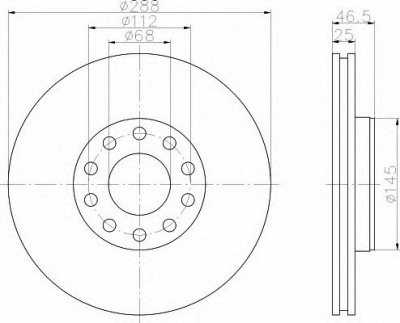 HELLA 8dd355109621 -  Тормозной диск