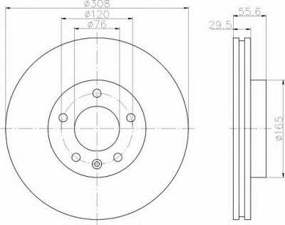 HELLA 8dd355109661 -  Тормозной диск