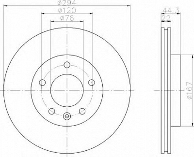 HELLA 8dd355109701 -  Тормозной диск