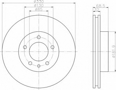 HELLA 8dd355109721 -  Тормозной диск