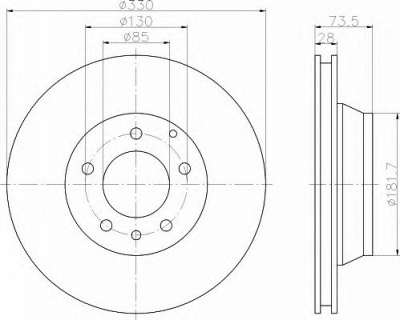 HELLA 8dd355109811 -  Тормозной диск