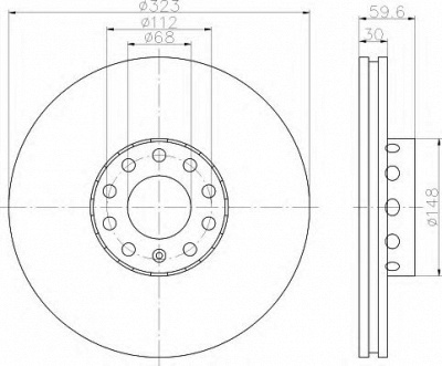 HELLA 8dd355109831 -  Тормозной диск