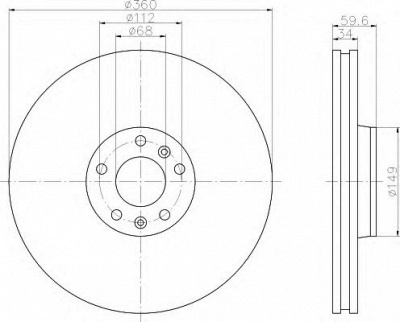 HELLA 8dd355109851 -  Тормозной диск