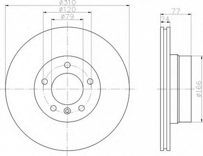 HELLA 8dd355109901 -  Тормозной диск