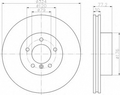 HELLA 8dd355109921 -  Тормозной диск