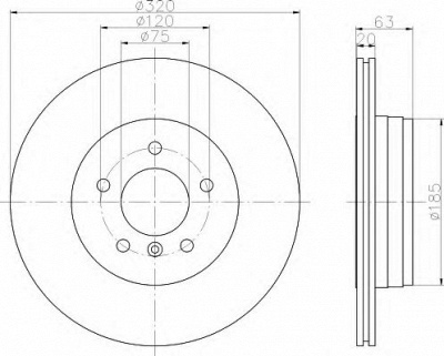 HELLA 8dd355109941 -  Тормозной диск