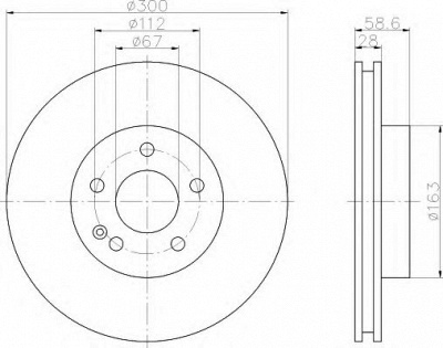 HELLA 8dd355110071 -  Тормозной диск