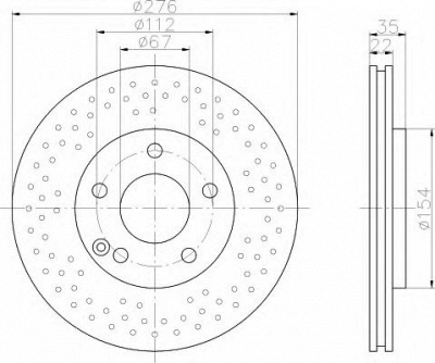 HELLA 8dd355110211 -  Тормозной диск