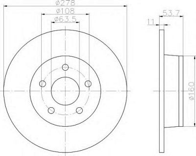 HELLA 8dd355110291 -  Тормозной диск