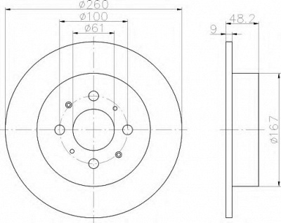 HELLA 8dd355110341 -  Тормозной диск
