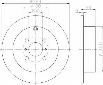 HELLA 8dd355110491 -  Тормозной диск