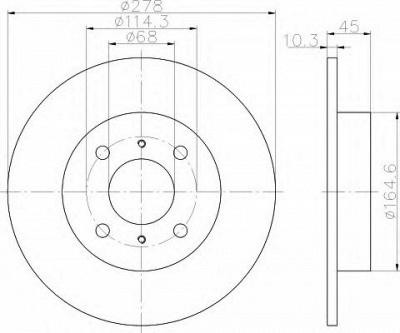 HELLA 8dd355110661 -  Тормозной диск