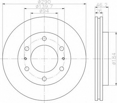HELLA 8dd355110671 -  Тормозной диск