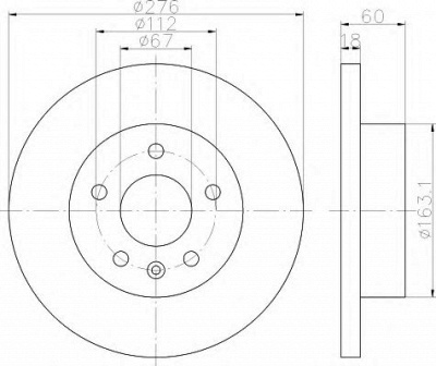 HELLA 8dd355110721 -  Тормозной диск