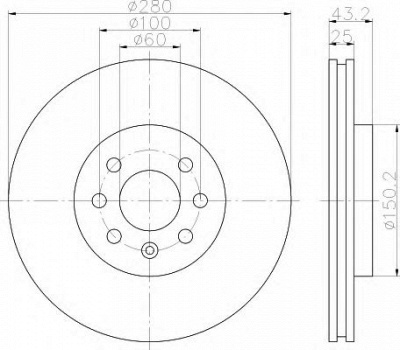 HELLA 8dd355110741 -  Тормозной диск
