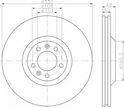 HELLA 8dd355110781 -  Тормозной диск