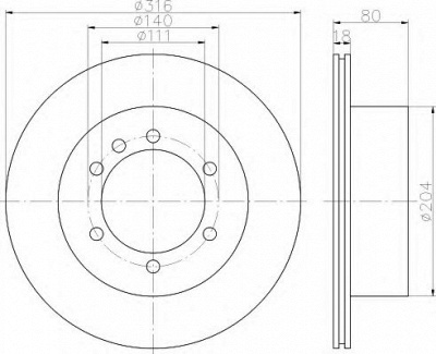 HELLA 8dd355110831 -  Тормозной диск