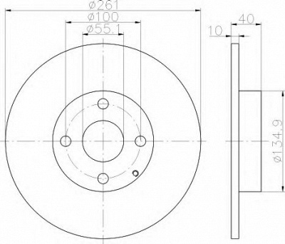 HELLA 8dd355110861 -  Тормозной диск