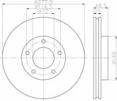HELLA 8dd355110881 -  Тормозной диск