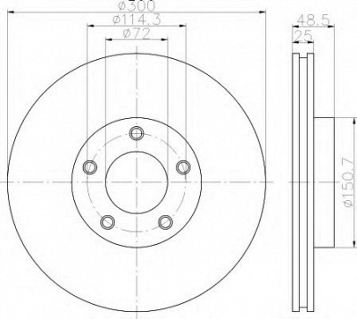 HELLA 8dd355110891 -  Тормозной диск