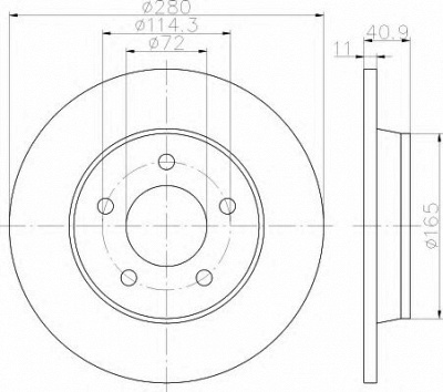 HELLA 8dd355110911 -  Тормозной диск