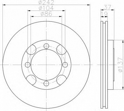HELLA 8dd355110921 -  Тормозной диск