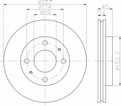 HELLA 8dd355110931 -  Тормозной диск