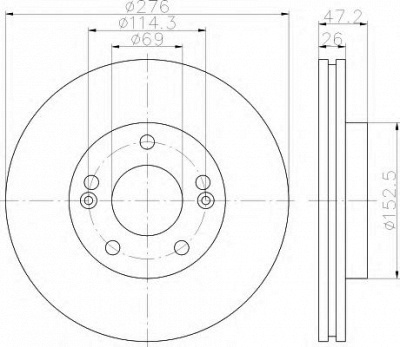 HELLA 8dd355110951 -  Тормозной диск