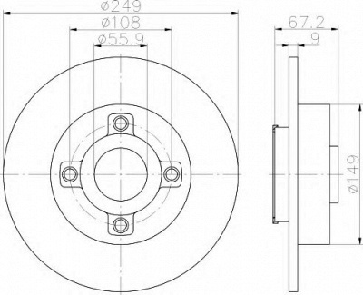 HELLA 8dd355111331 -  Тормозной диск