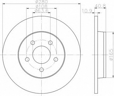 HELLA 8dd355111401 -  Тормозной диск