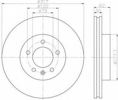 HELLA 8dd355111471 -  Тормозной диск