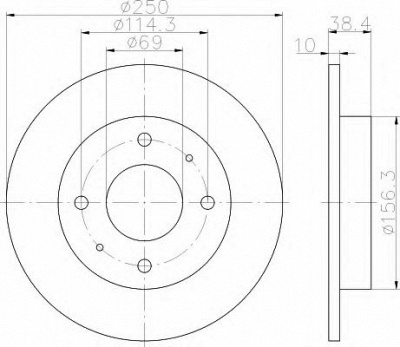 HELLA 8dd355111531 -  Тормозной диск